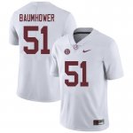 NCAA Men's Alabama Crimson Tide #51 Wes Baumhower Stitched College 2018 Nike Authentic White Football Jersey PF17O86RT